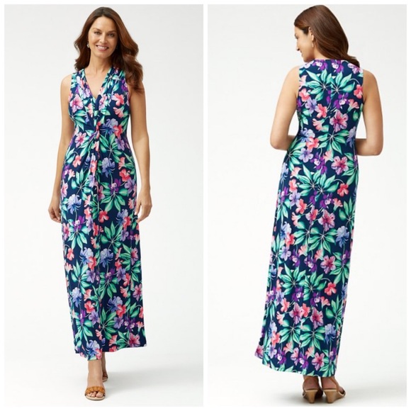 Tommy Bahama Villa Ibisco Maxi Floral Twist Dress - Picture 1 of 4